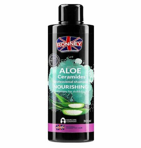 RONNEY Professional Shampoo Nourshing Aloe Ceramides, Mitrinošs un attīrošs šampūns