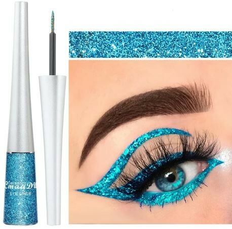 Glitter Liquid Eyeliner, Vedel Silmapliiats Turquoise