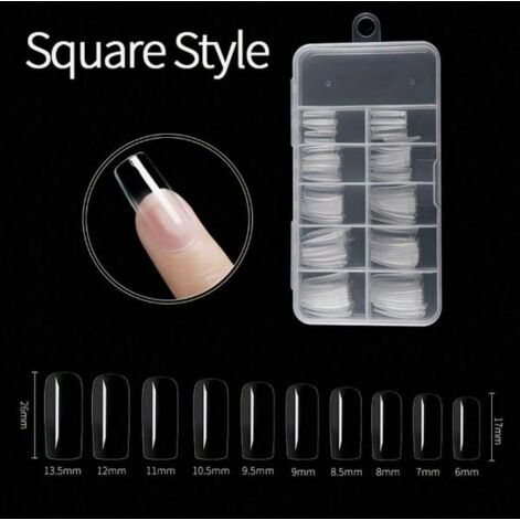 Square Clear Soft Nail Tips, Nail tips