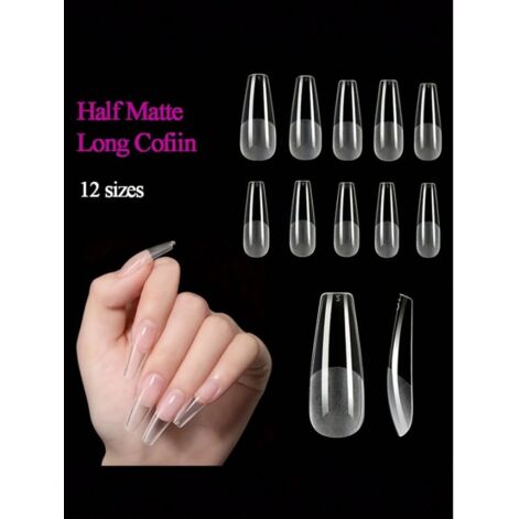 Coffin Clear Soft Nail Tips, Küünetipid