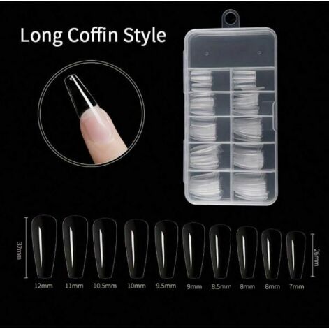 Coffin Clear Soft Nail Tips, Küünetipid