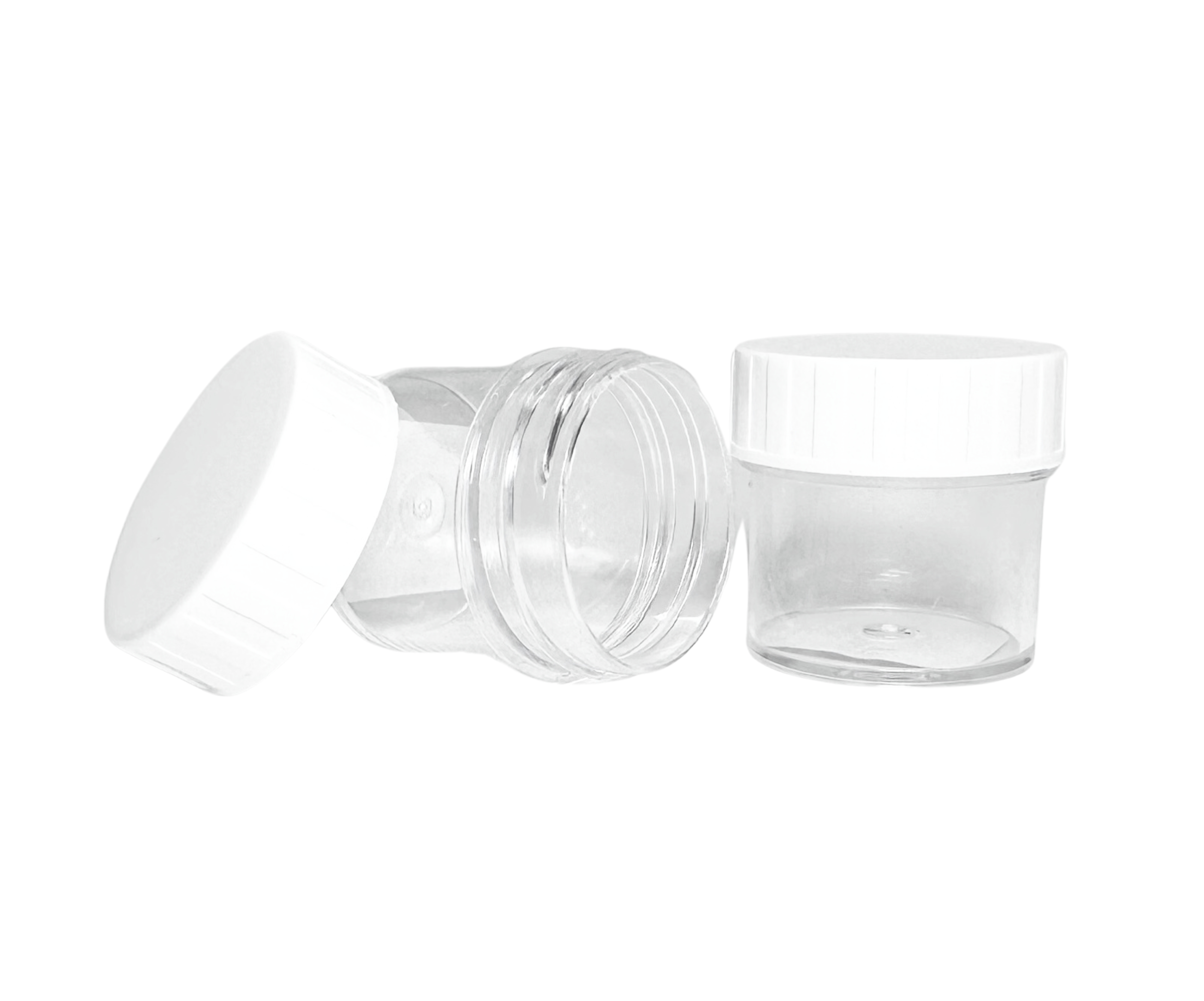 Empty Clear Plastic Jar Pot For Nail Art Make Up Cosmetic Craft Glitter