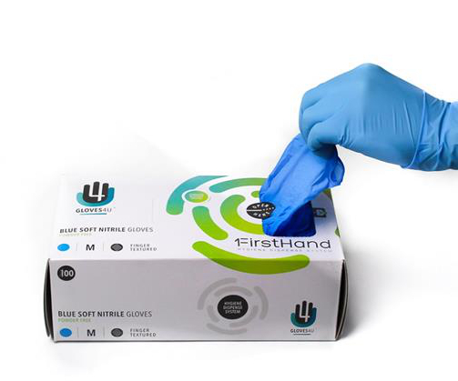 GLOVES4U Blue Soft Nitrile Examination Gloves, Puudrivabad Nitriilkindad M