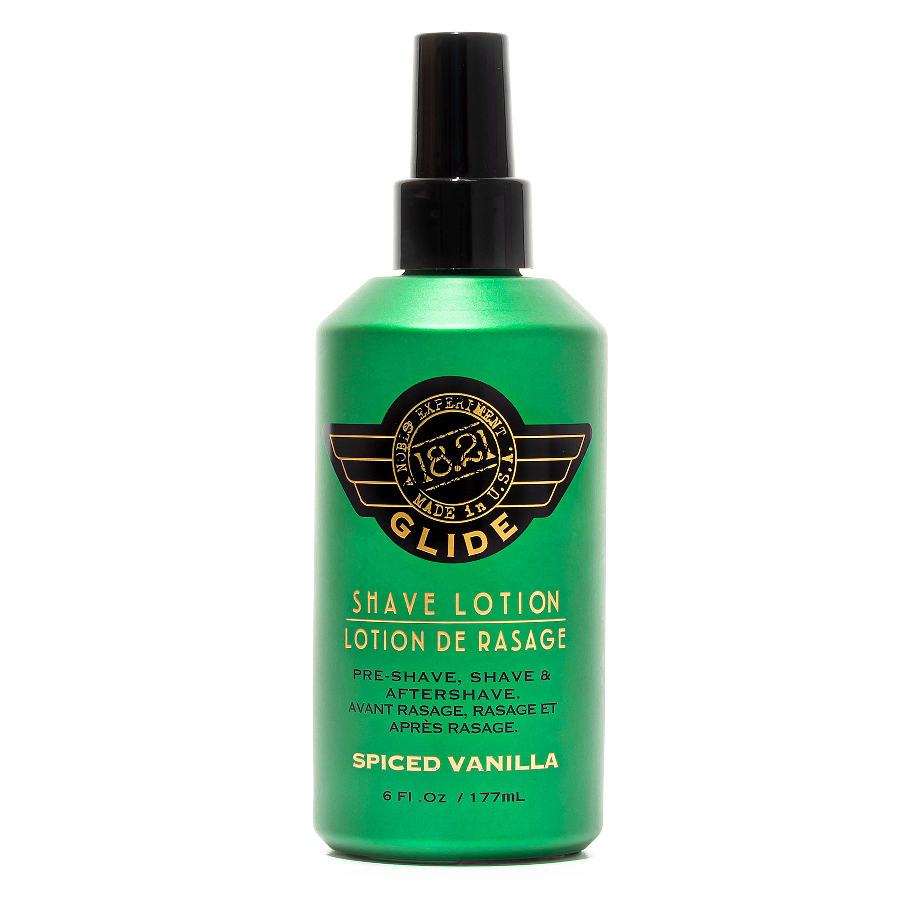 18.21 Man Made Glide Shaving Lotion Spiced Vanilla, Läbipaistev Raseerimisgeel Koos Raseerimiseelse-Ja Järgse Palsamiga