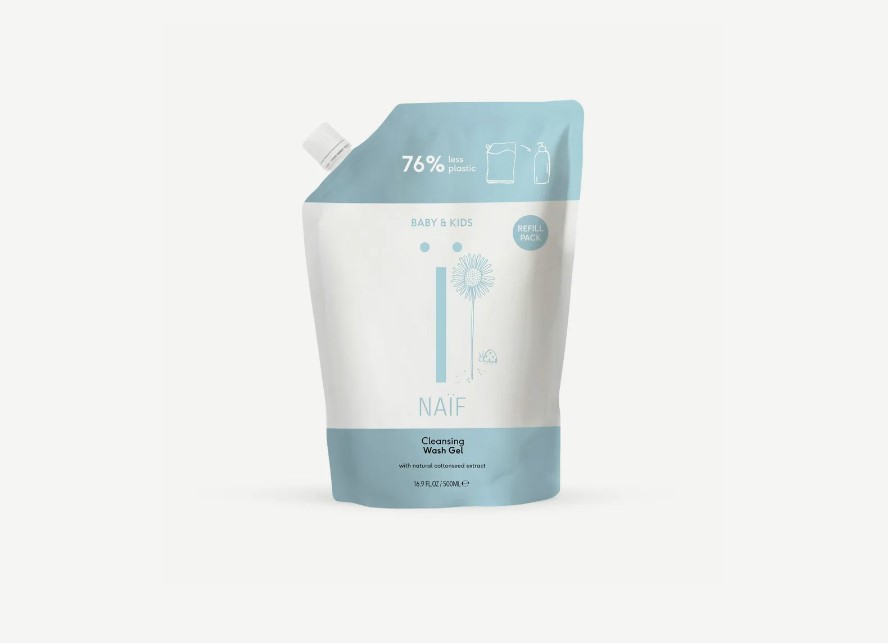 NAÏF Cleansing Wash Gel Baby & Kids Refill, Pesugeelin täyttöpakkaus