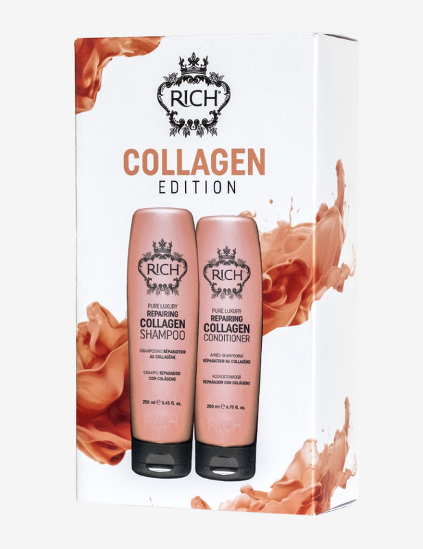 Rich Pure Luxury Holiday Duo Repairing Collagen Edition, bojātu matu komplekts