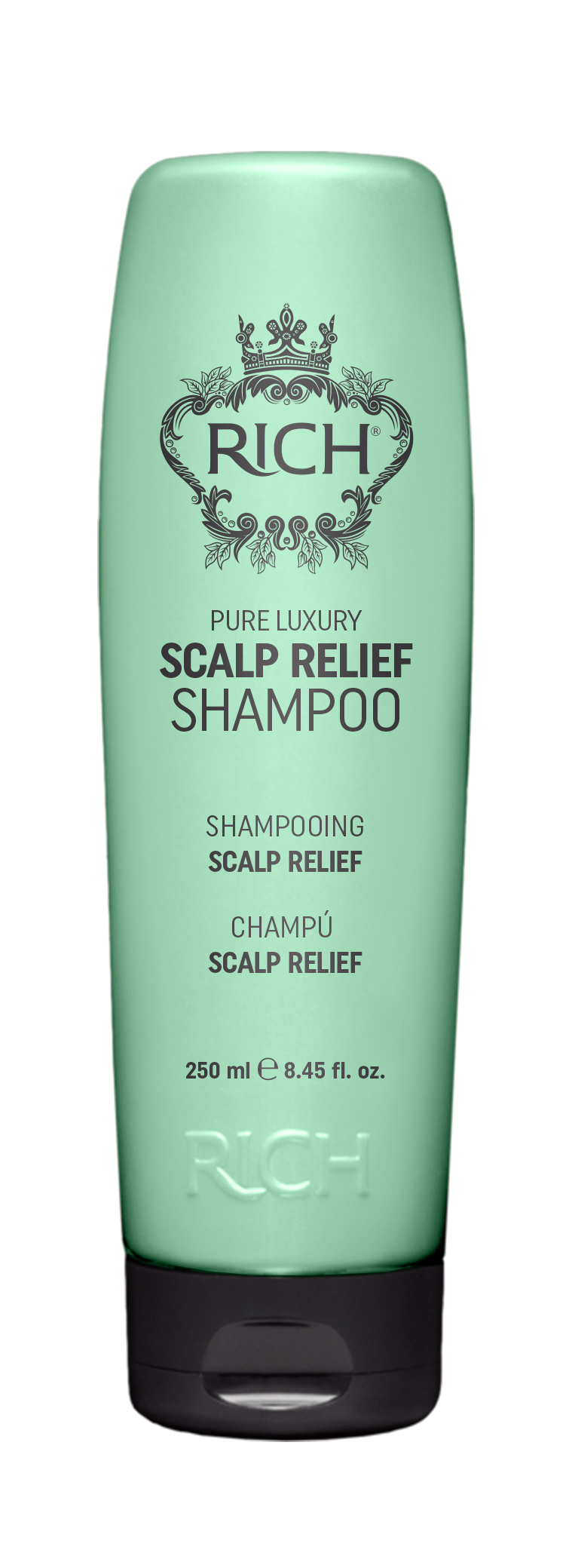 RICH Pure Luxury Scalp Relief Shampoo, Hiuspohjaa Hoitava ja Rauhoittava Shampoo