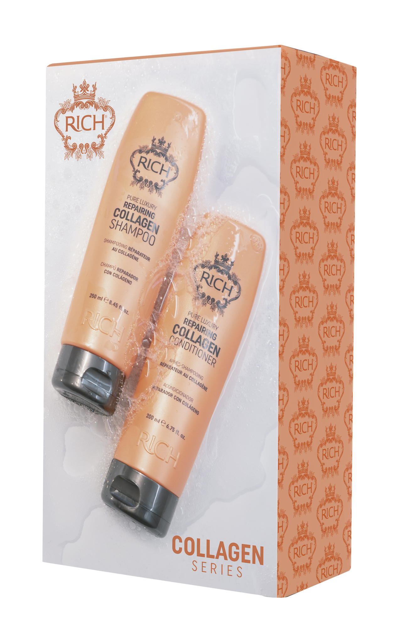 Rich Pure Luxury Holiday Duo Repairing Collagen Serias, Damaged Hair Set