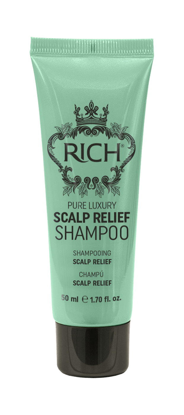 RICH Pure Luxury Scalp Relief Shampoo, Peanahka Hooldav Ja Rahustav Šampoon