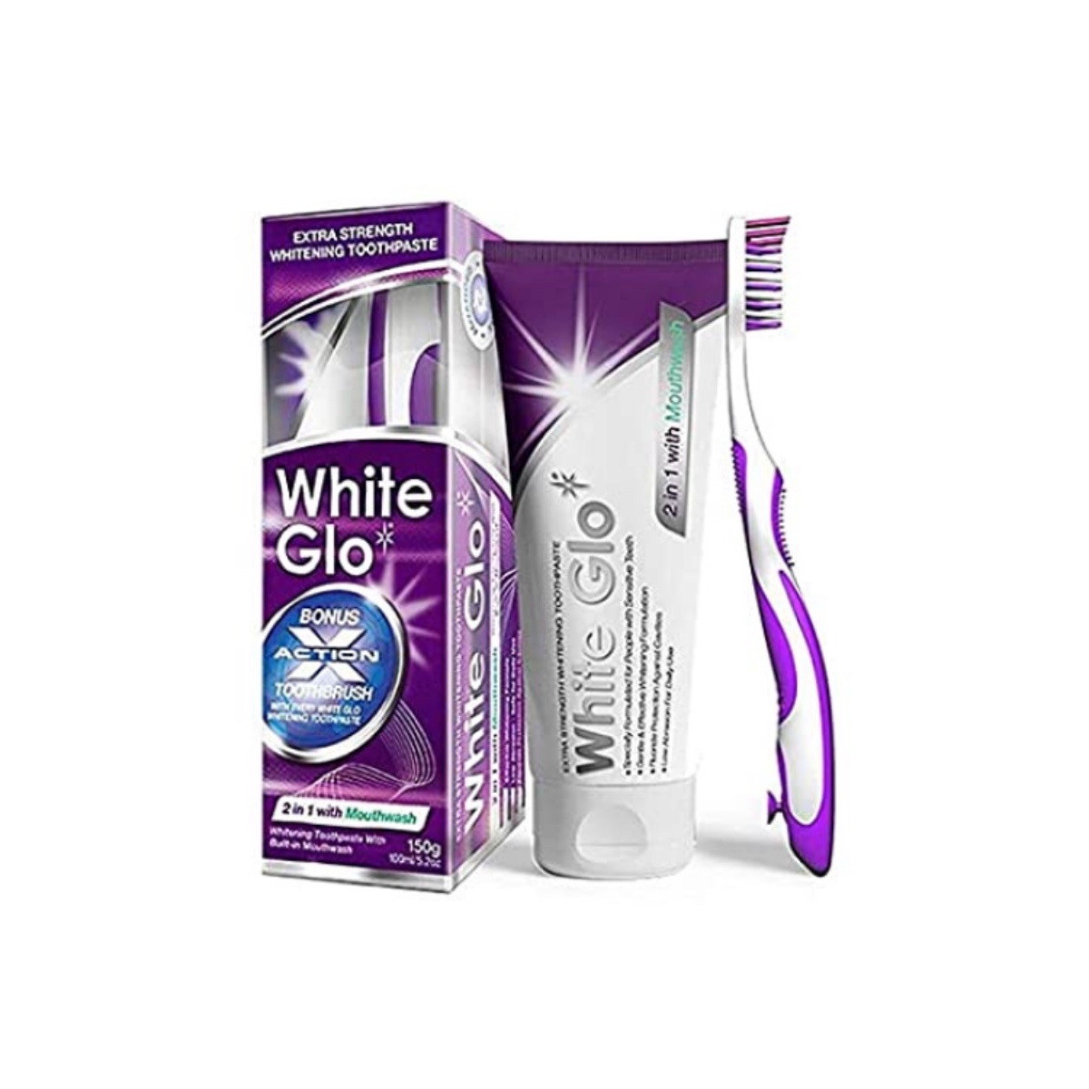 White Glo 2 In 1 Extra Strenght Whitening Toothpaste, Whitening Tandkräm