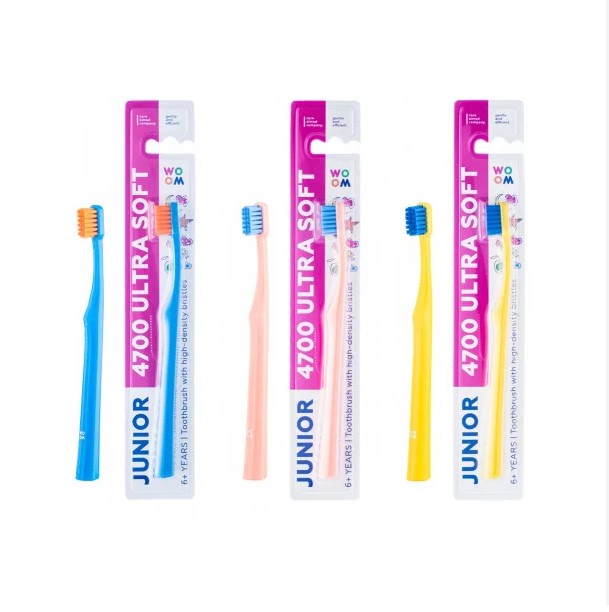WOOM Junior 4700 Ultra Soft Toothbrush, Tihedate harjastega JUNIOR hambahari